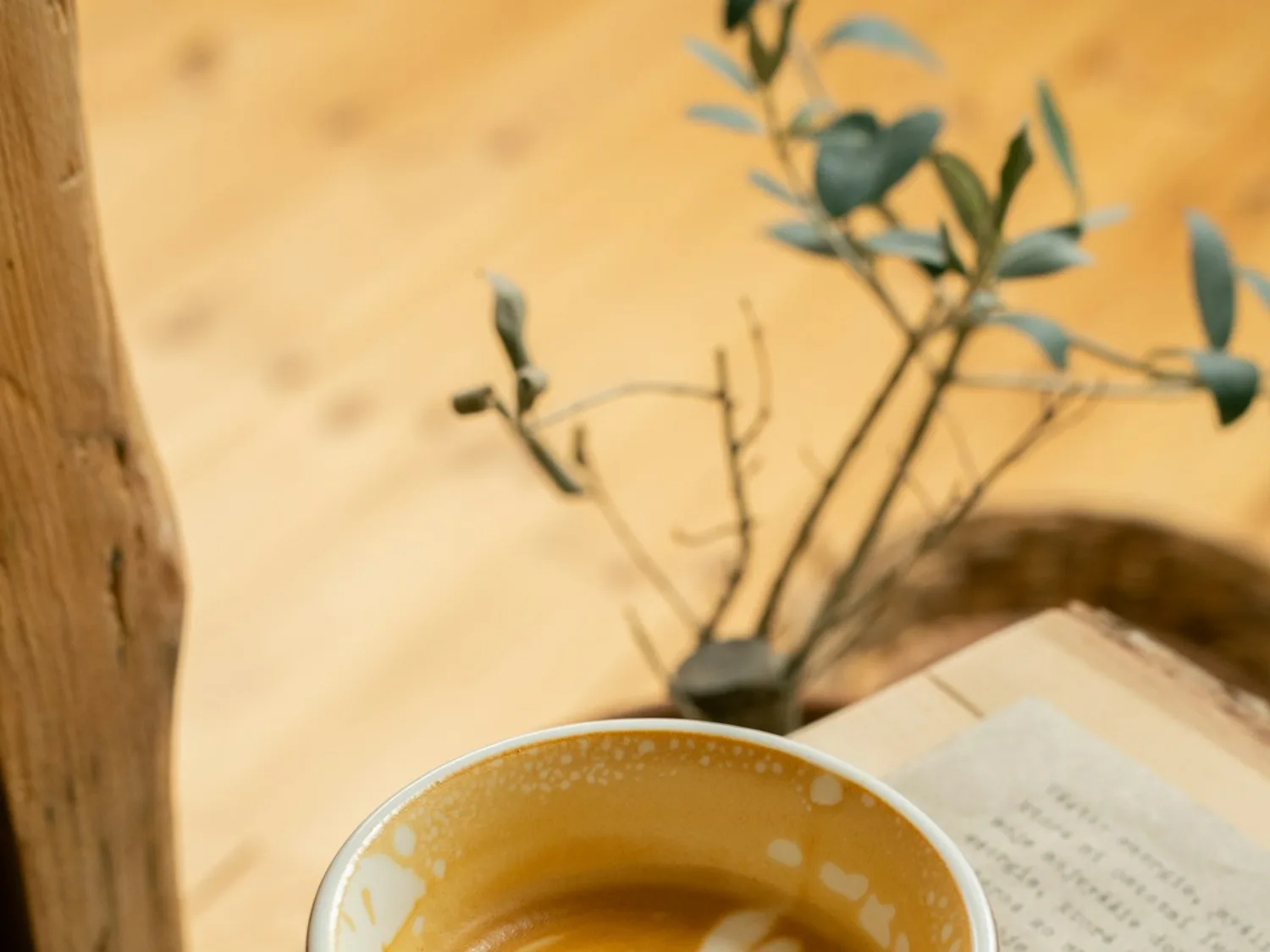 Latte art in a coffee cup